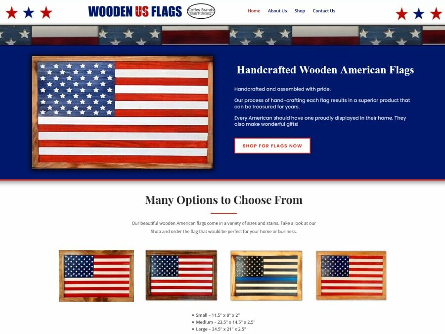 Wooden US Flags